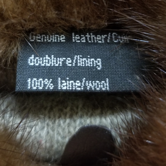 $275 Mitchie's Leather Gloves with Wool Lining & Mink - Picture 6 of 7